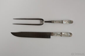 nůž a vidlice v kazetě perleť dýka luxusní dárek - 2