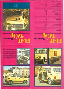 Prospekt rozkládací Polski Fiat 126 P, Mototechna 1987 - 2