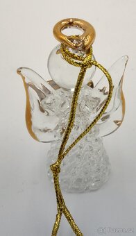 Luxusní skleněný Vánoční ANDĚLÍČEK 5 cm - RUČNÍ PRÁCE - 2