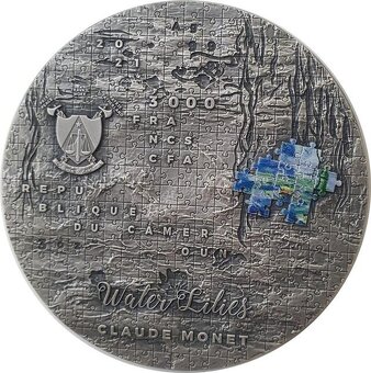 Stříbrná mince Claude Monet-Water Lilies 3oz - jen 340 ks - 2