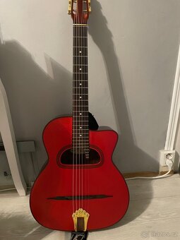 Prodám gypsy jazz kytaru Aria M.M – skvělý stav, téměř nová - 2