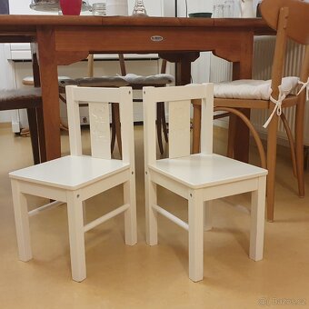 Ikea Kritter - 2x dětská židle bílá + dětský stůl - 2