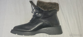 Kožené kotníčkové boty s beránkem - 2