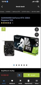 GAINWARD Geforce RTX 3060 PEGASUS 12GB prodám nebo vyměním - 2