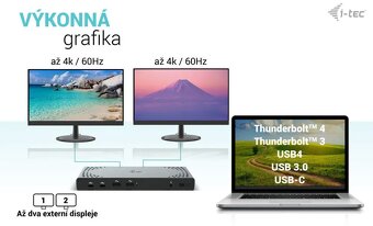 i-tec USB 3.0/USB-C/Thunderbolt Dual Display DOK - 2