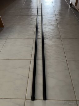Dvojitá černá garnýž, na závěs i záclonu, 180cm - 2