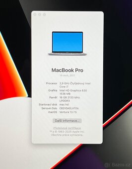 MacBook Pro 15” 2017/16GB RAM/Intel i7/512GB SSD/ Záruka - 2