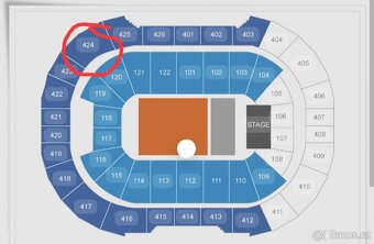 Listek na koncert Dua Lipa UT 27.5. - sekce 424 - 2