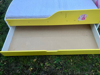 Dřevěná dětská postel 80x160cm, matrace, výsuvný šuplík - 2