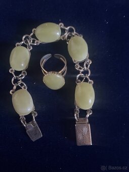 SOUPRAVA-prsten a náramek-stará bižuterie - 2