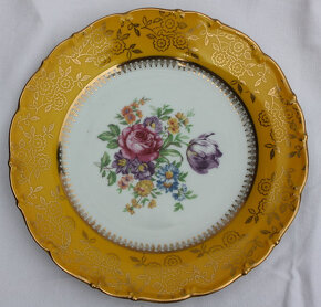 Talíř2 sběratelský, porcelán, motiv květiny - 2