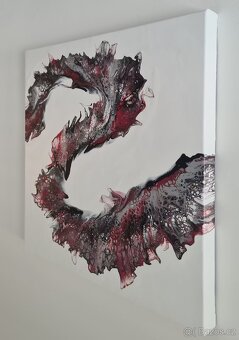 Ručně malované pouring umělecké dílo na plátně - 2