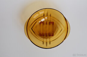 starožitná mísa miska art deco ambrové sklo - 2