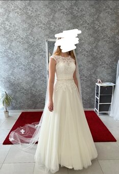 Krémové svatební šaty - 2