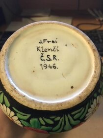 Vázička - Chodská keramika - Klenčí 1946 - 2