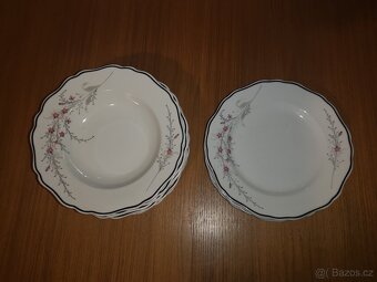 Porcelánové starodávné talíře - sada - 2