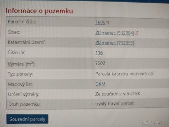 Prodej pozemku Zlámanec - 2