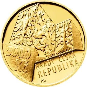 zlatá mince 5000,-Kč hrad Buchlov - 2