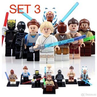 Rôzne figúrky Star Wars 3 (8ks) typ lego - nové - 2