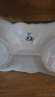 Porcelánová dvojmiska s andílky – značeno A.B., Germany (cca - 2