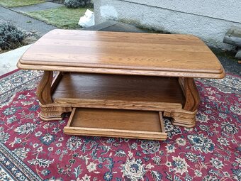 Rustikální konferenční stolek se spodní deskou - TOP STAV - 2