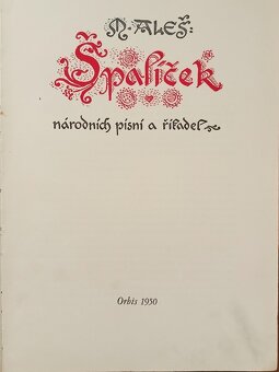 Knihy Mikoláš Aleš VĚNEC NÁRODNÍCH PÍSNÍ a ŠPALÍČEK - 2