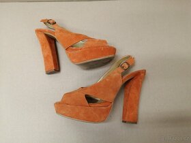 Oranžové semišové lodičky vel.40 - 2