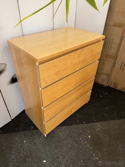 Hezká 4 šuplíková komoda IKEA MALM bříza - 2