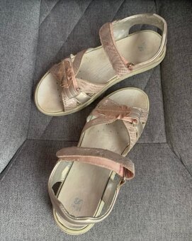 DÁMSKÉ CELOKOŽENÉ SANDÁLY,zdravotní FLEXIBLE,vel.39 - 2