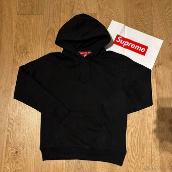 Supreme Satin Applique Hooded Sweatshirt FW25 Black - 2