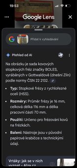 Freza valcova celni  - naradi - 2