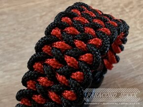 PARACORD náramek (17 cm) red - black - 2