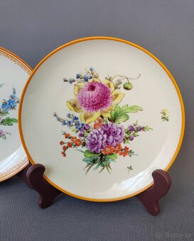 Nádherný porcelánový talíře (Míšeňský Kytice) - 2