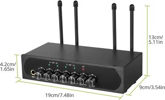 Přenosný 4kanálový bezdrátový mikrofonní systém LiNKFOR UHF - 2