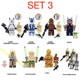 Rôzne figúrky Star Wars 4 (8ks) typ lego - nové - 2