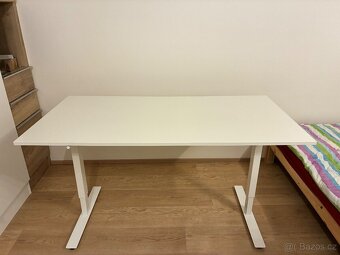 Polohovatelný stůl 160x80cm bílý - 2