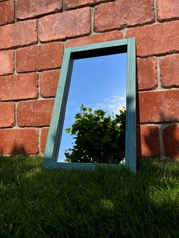 Zrcadlo v kartáčovaném, tyrkysovohnědém rámu 45x80 - 2