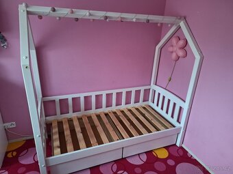 Domečková postel bílá - 2