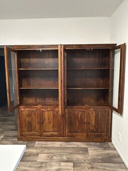 Prodám knihovnu z indického palisandru, originál, dovoz - 2