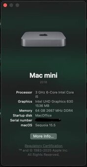 Apple Mac Mini Intel 3.0 GHz i5 – 64 GB RAM, 500 GB SSD - 2