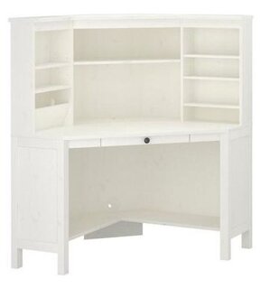 Ikea rohový pracovní stůl Hemnes bílé mořidlo - 2