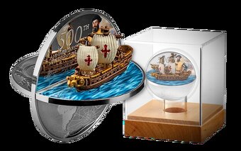 Mince Ferdinand Magellan 500. výročí 2 oz 3D - proof - 2