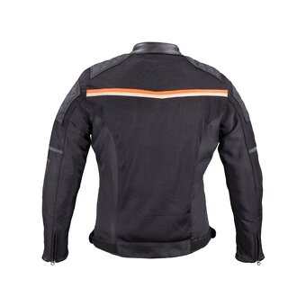 🏍️ Letní moto bunda W-TEC 2Stripe – XXL – černo-béžovo-oran - 2