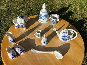 Porcelánové miniatury – cibulový vzor, modrobílá dekorace - 2