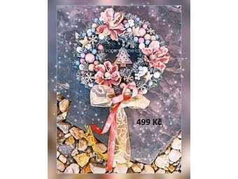 Vánoční dekorace - věnec, svícen, stromeček - 2