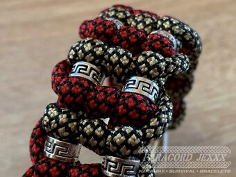 Paracord náramek (18 cm) red - bronze - 2