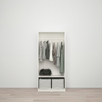 Šatní skříň, 2 dveře, bílá, 79x176 cm - 2
