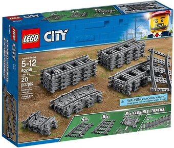 Lego vlak nákladní 60336 + 2x koleje 60205. - 2
