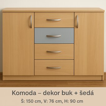 Obývací stěna,komoda a jídelní stůl - 2