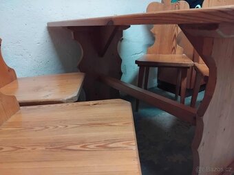 Masivní dřevěný stůl a židle - 2